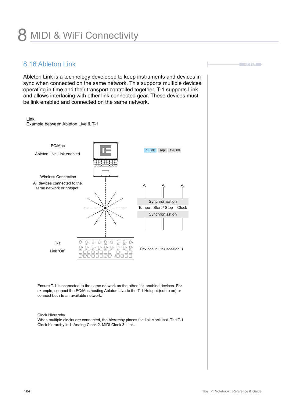 16 ableton link, Midi & wifi connectivity | Torso Electronics T-1 16-Track Algorithmic Desktop Sequencer User Manual | Page 184 / 230