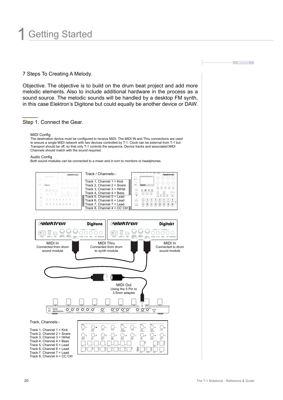 Getting started | Torso Electronics T-1 16-Track Algorithmic Desktop Sequencer User Manual | Page 20 / 230