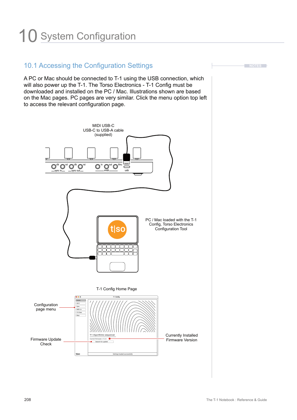 1 accessing the configuration settings, System configuration, T|so | Torso Electronics T-1 16-Track Algorithmic Desktop Sequencer User Manual | Page 208 / 230