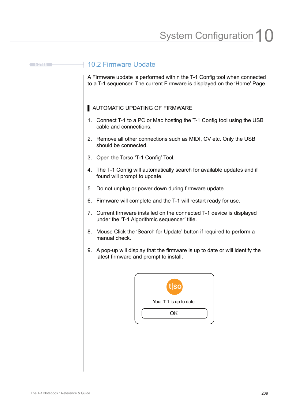 2 firmware update, System configuration, T|so | Torso Electronics T-1 16-Track Algorithmic Desktop Sequencer User Manual | Page 209 / 230
