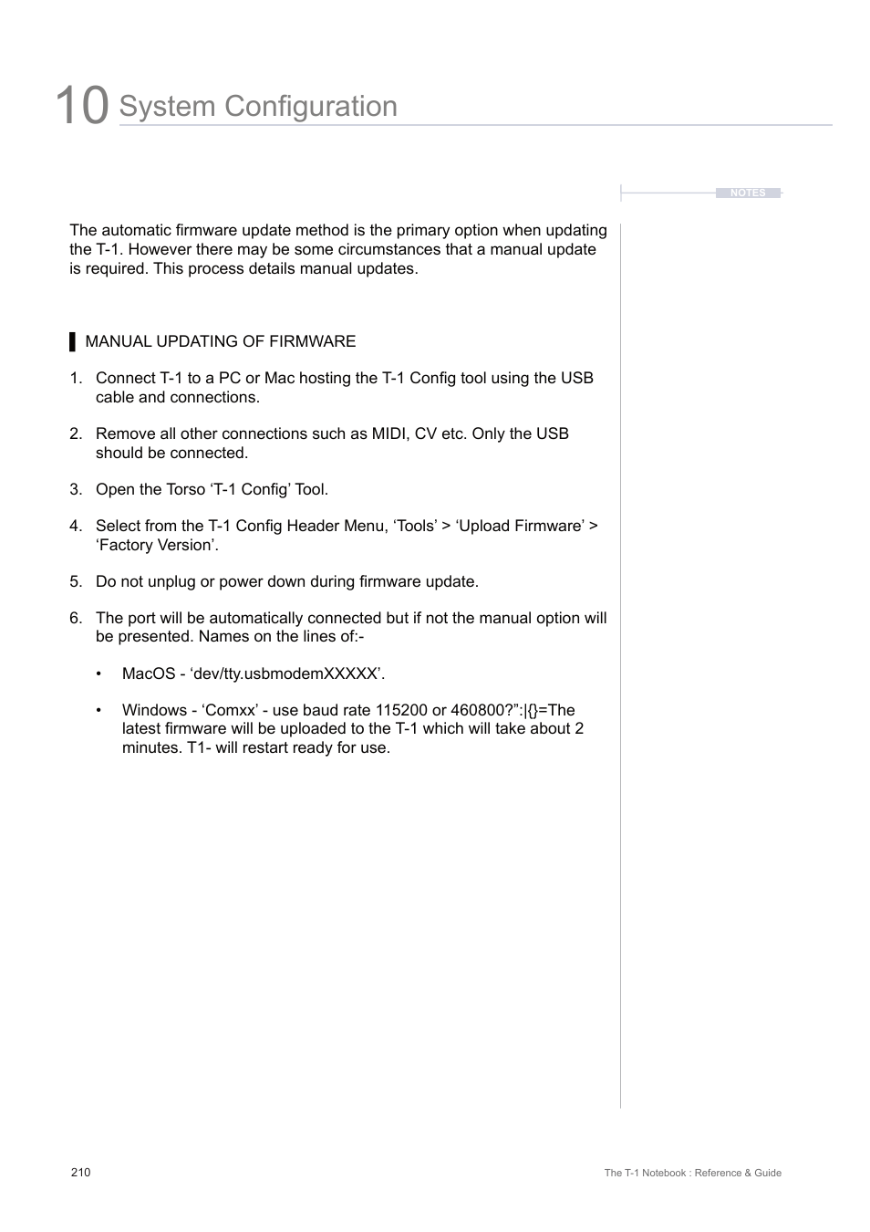 System configuration | Torso Electronics T-1 16-Track Algorithmic Desktop Sequencer User Manual | Page 210 / 230