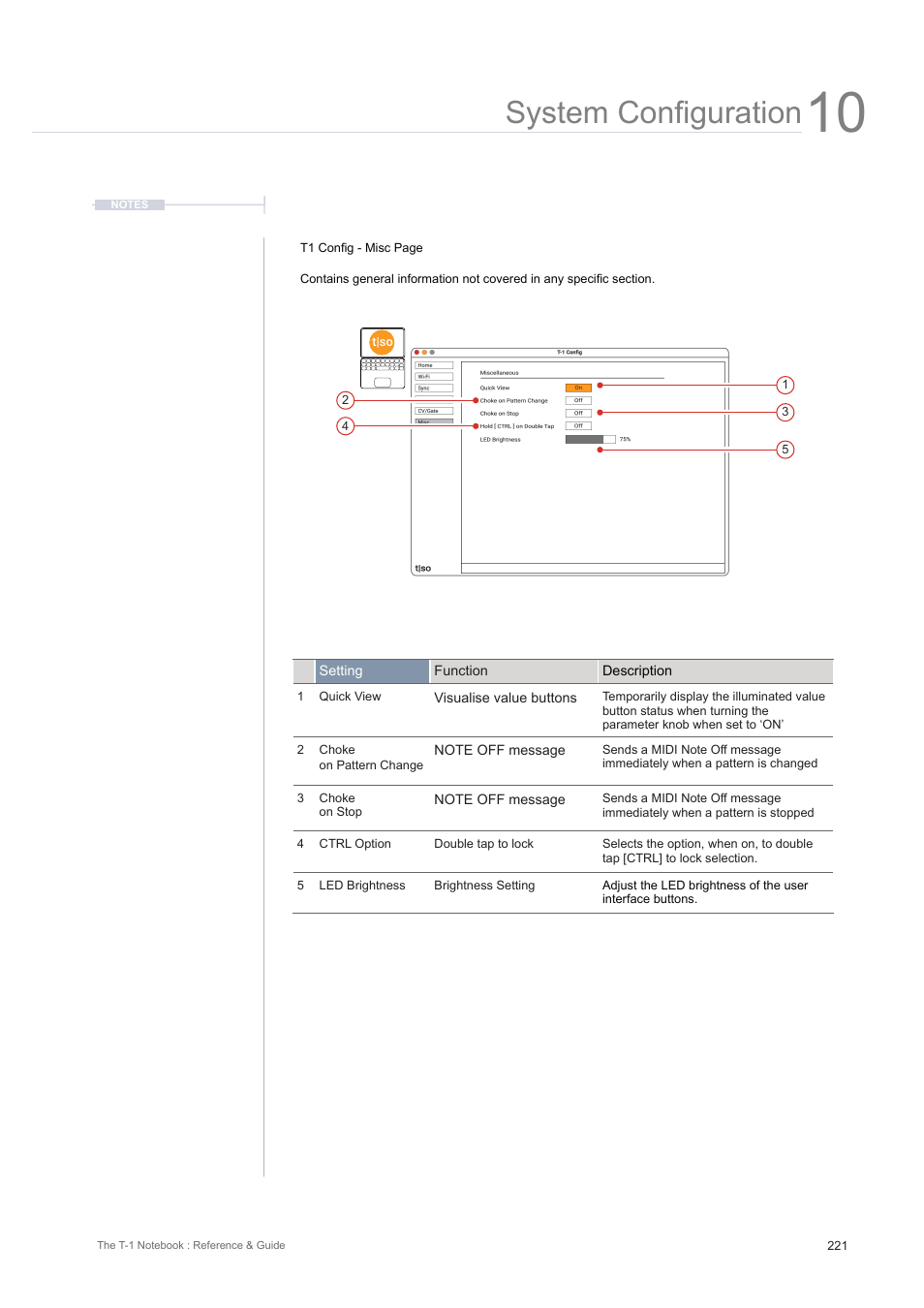 System configuration | Torso Electronics T-1 16-Track Algorithmic Desktop Sequencer User Manual | Page 221 / 230