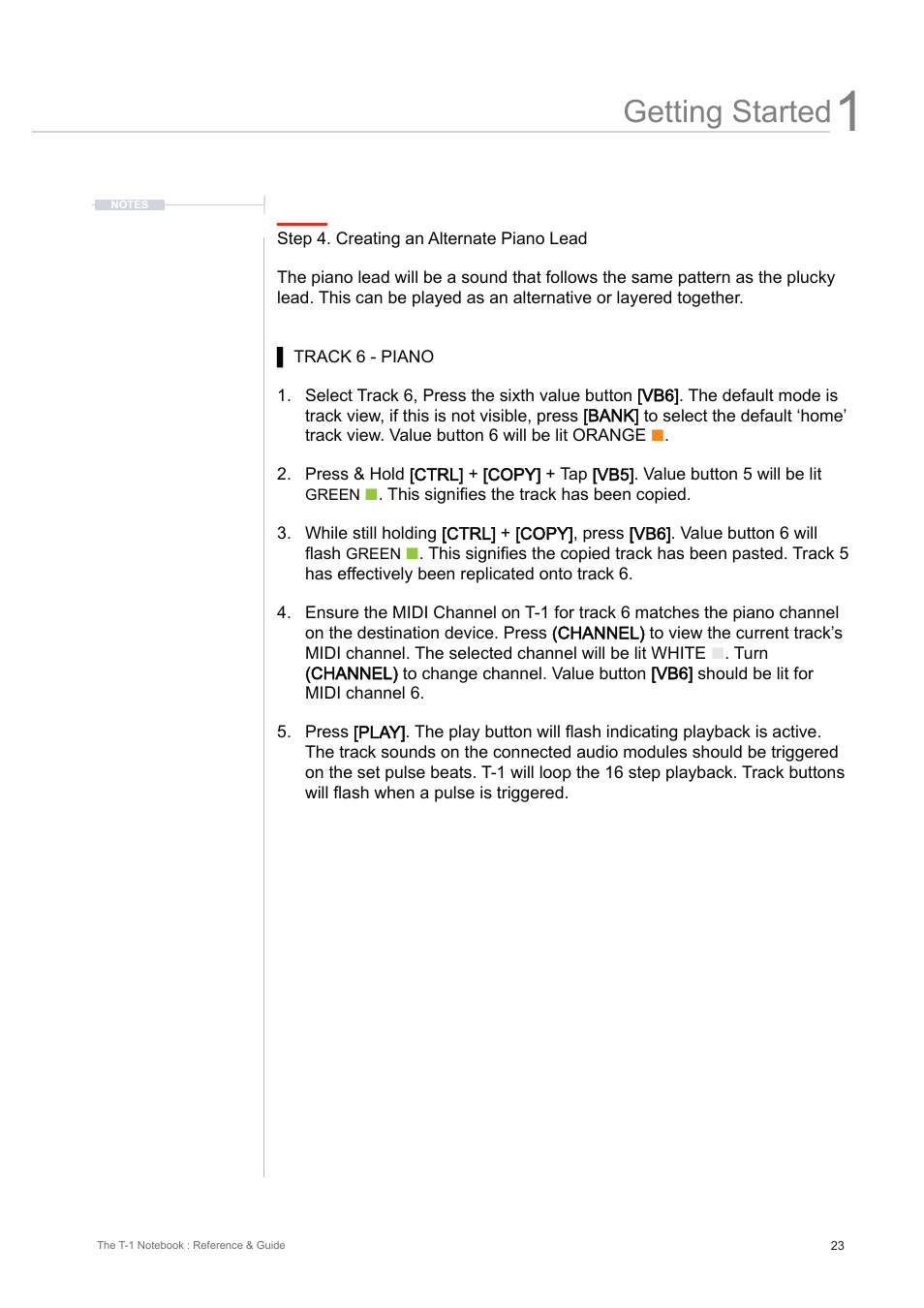 Getting started | Torso Electronics T-1 16-Track Algorithmic Desktop Sequencer User Manual | Page 23 / 230