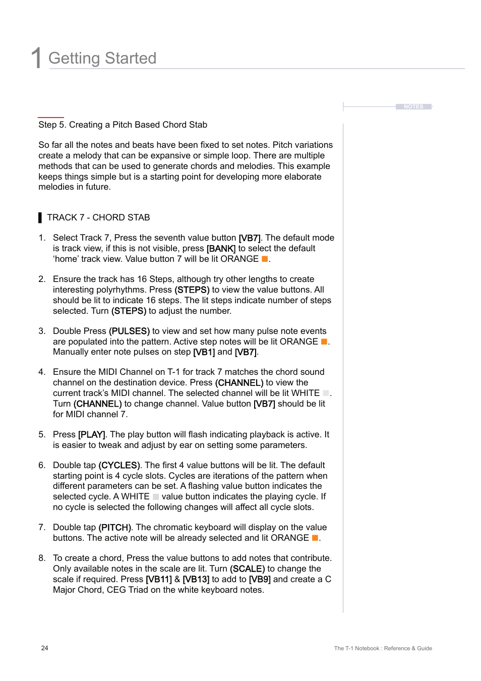 Getting started | Torso Electronics T-1 16-Track Algorithmic Desktop Sequencer User Manual | Page 24 / 230