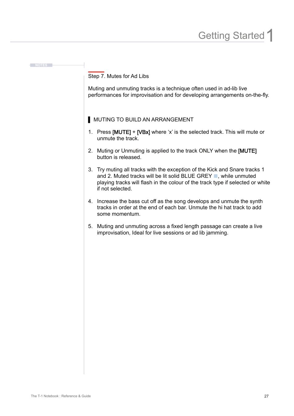 Getting started | Torso Electronics T-1 16-Track Algorithmic Desktop Sequencer User Manual | Page 27 / 230