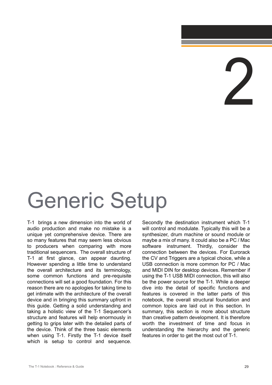 Generic setup | Torso Electronics T-1 16-Track Algorithmic Desktop Sequencer User Manual | Page 29 / 230