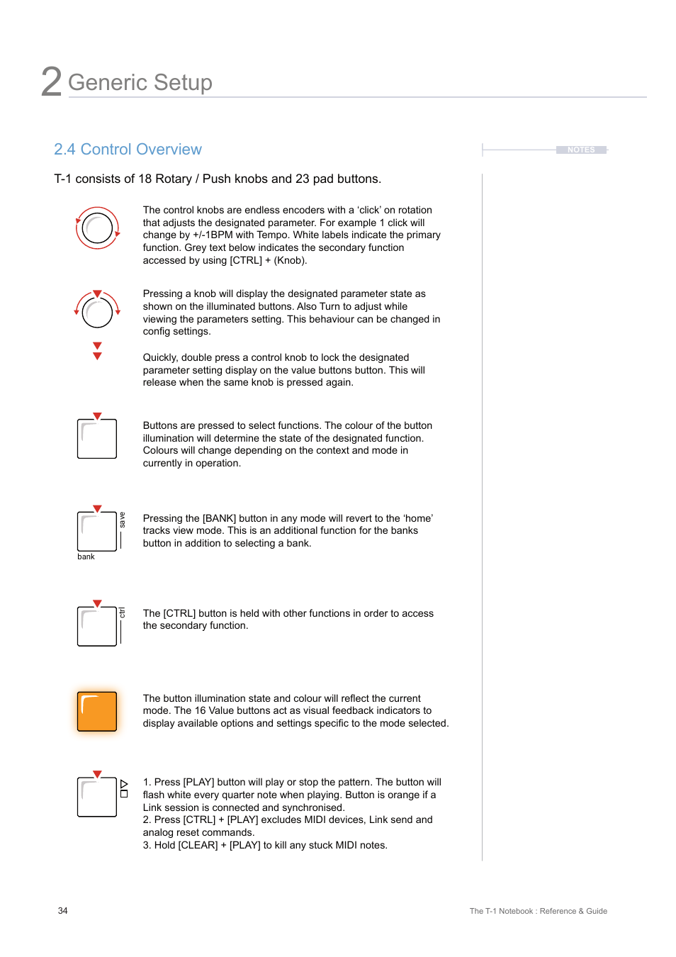 4 control overview, Generic setup | Torso Electronics T-1 16-Track Algorithmic Desktop Sequencer User Manual | Page 34 / 230