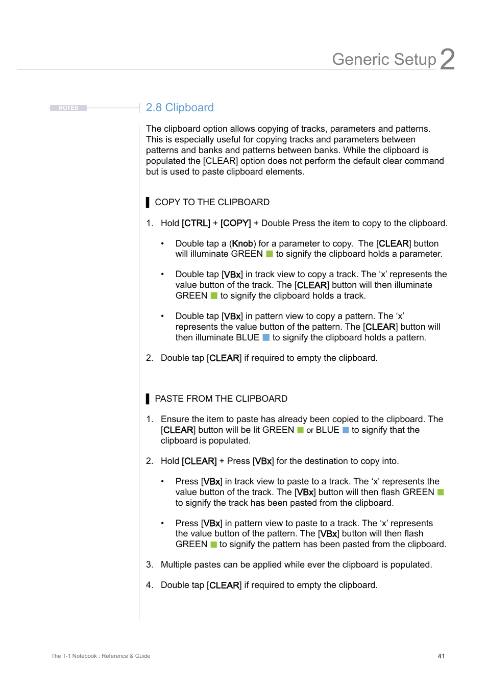 8 clipboard, Generic setup | Torso Electronics T-1 16-Track Algorithmic Desktop Sequencer User Manual | Page 41 / 230