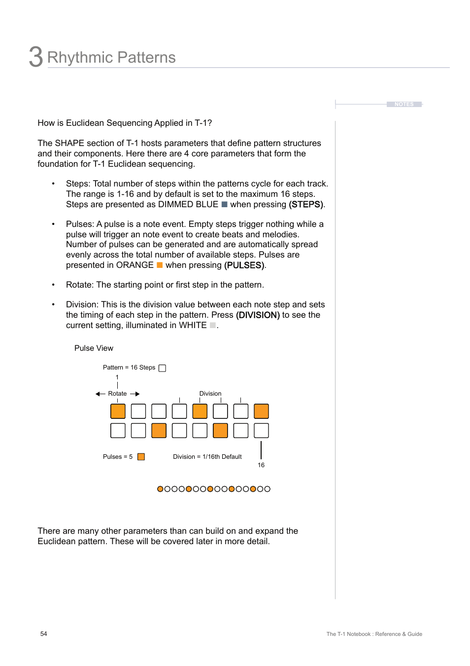 Rhythmic patterns | Torso Electronics T-1 16-Track Algorithmic Desktop Sequencer User Manual | Page 54 / 230