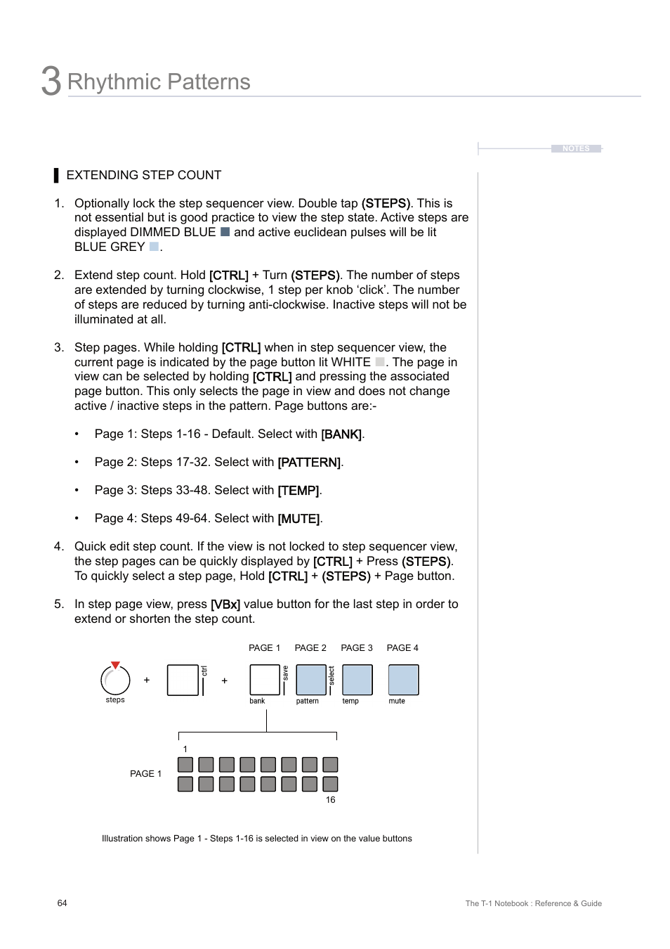 Rhythmic patterns | Torso Electronics T-1 16-Track Algorithmic Desktop Sequencer User Manual | Page 64 / 230