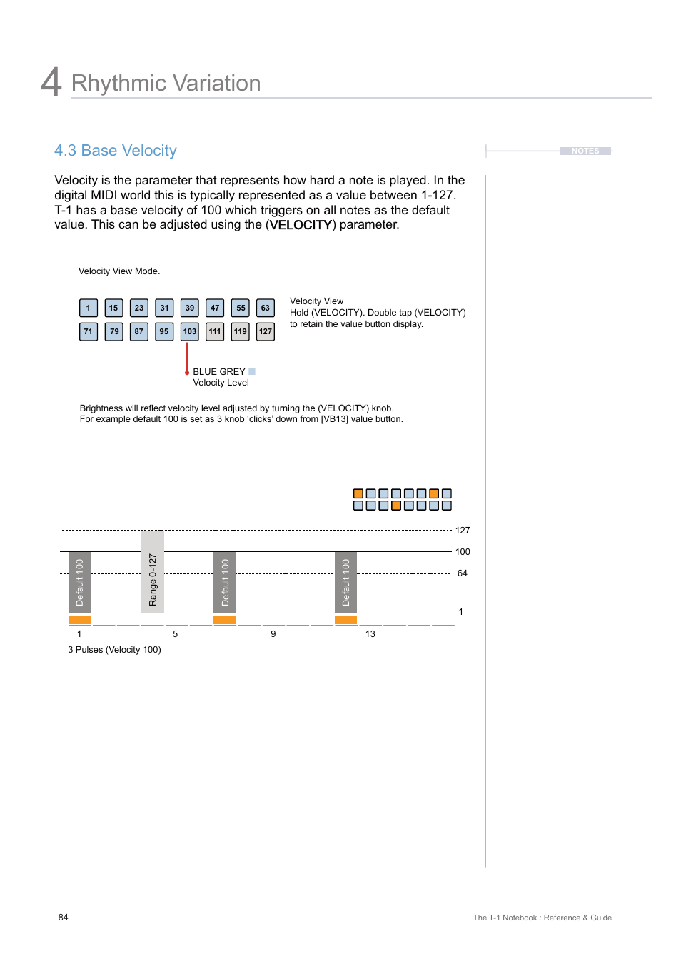 3 base velocity, Rhythmic variation | Torso Electronics T-1 16-Track Algorithmic Desktop Sequencer User Manual | Page 84 / 230