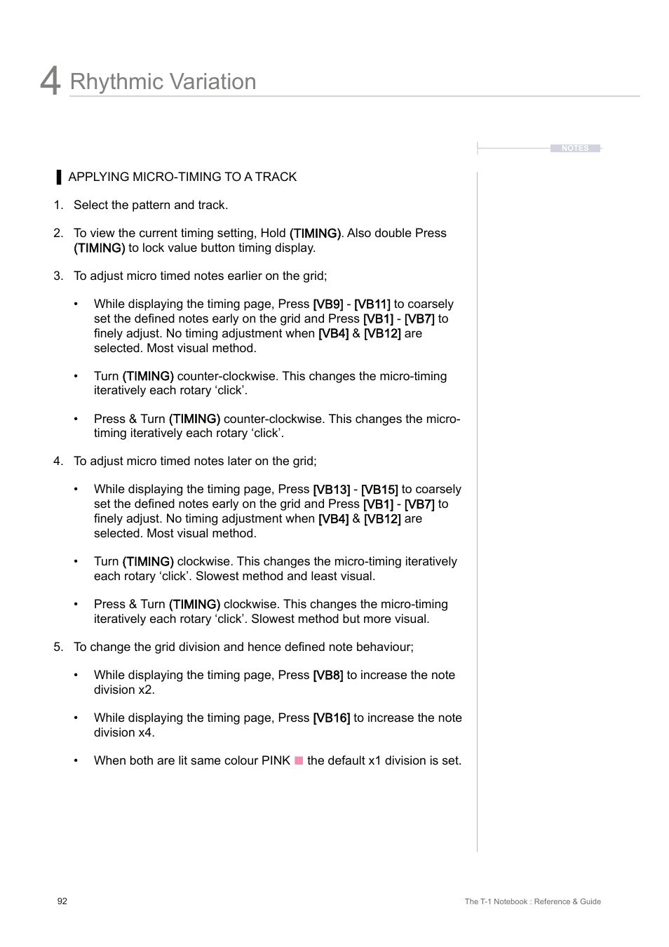 Rhythmic variation | Torso Electronics T-1 16-Track Algorithmic Desktop Sequencer User Manual | Page 92 / 230