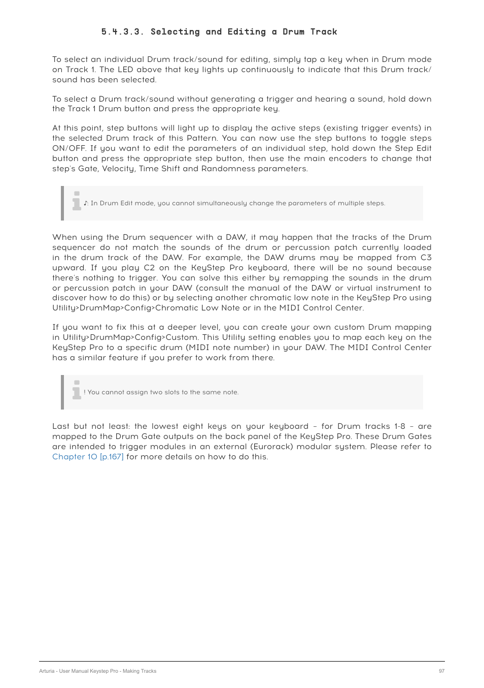 Selecting and editing a drum track | Arturia KeyStep Pro Keyboard with Advanced Sequencer and Arpeggiator User Manual | Page 103 / 186