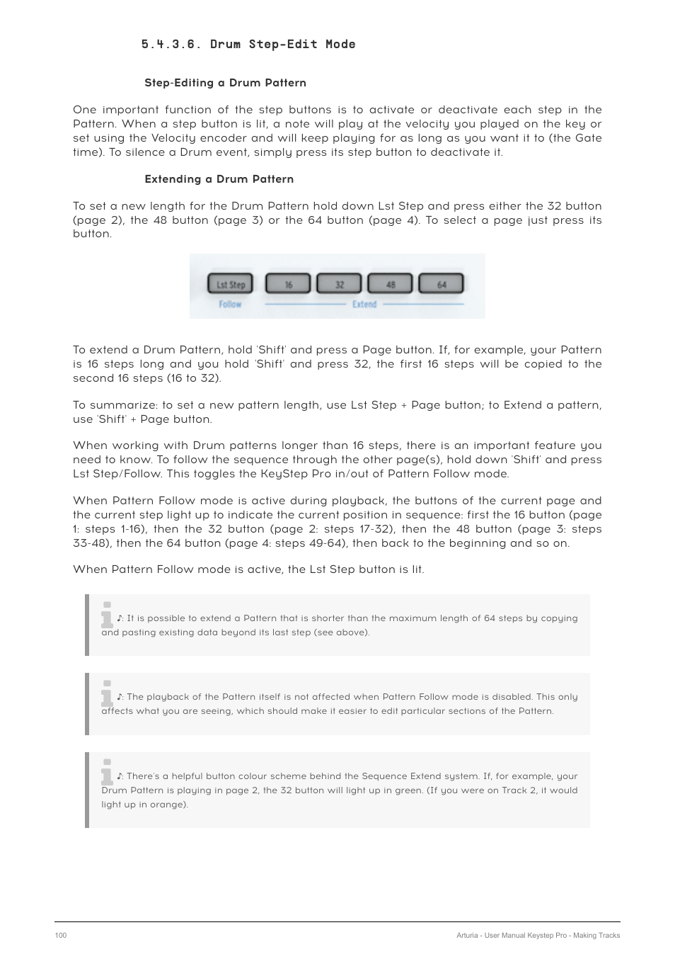 Drum step-edit mode | Arturia KeyStep Pro Keyboard with Advanced Sequencer and Arpeggiator User Manual | Page 106 / 186