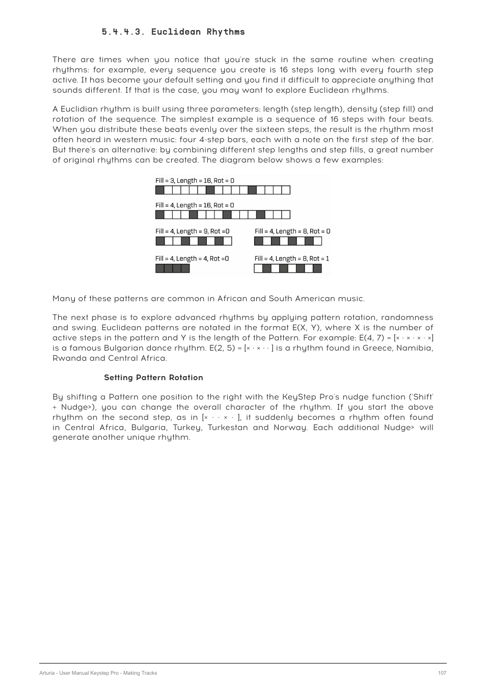 Euclidean rhythms | Arturia KeyStep Pro Keyboard with Advanced Sequencer and Arpeggiator User Manual | Page 113 / 186