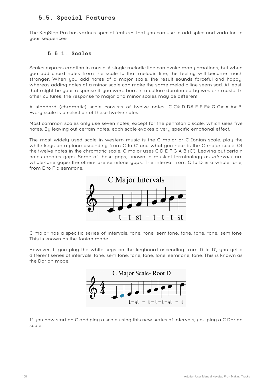 Special features, Scales, Chapter 5 [p.108 | Arturia KeyStep Pro Keyboard with Advanced Sequencer and Arpeggiator User Manual | Page 114 / 186