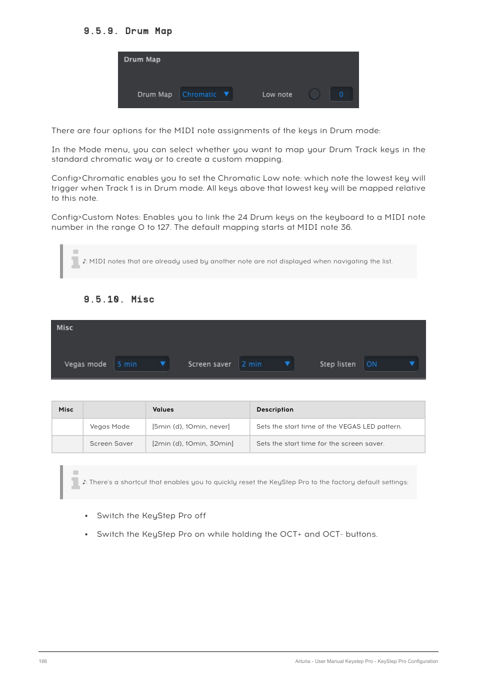 Drum map, Misc | Arturia KeyStep Pro Keyboard with Advanced Sequencer and Arpeggiator User Manual | Page 172 / 186