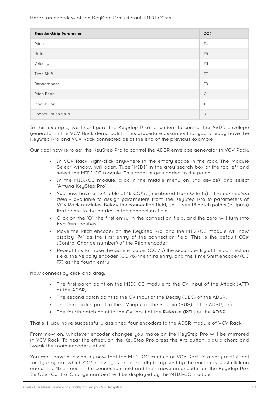 Arturia KeyStep Pro Keyboard with Advanced Sequencer and Arpeggiator User Manual | Page 177 / 186