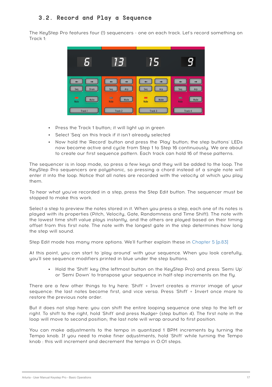 Record and play a sequence | Arturia KeyStep Pro Keyboard with Advanced Sequencer and Arpeggiator User Manual | Page 23 / 186