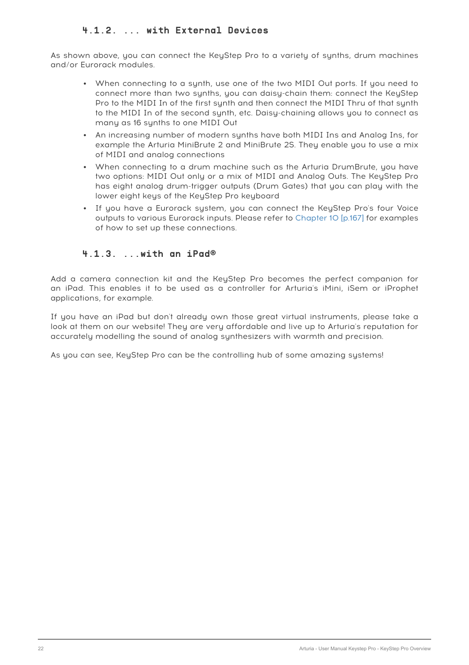 With external devices, With an ipad, ... with external devices | ...with an ipad | Arturia KeyStep Pro Keyboard with Advanced Sequencer and Arpeggiator User Manual | Page 28 / 186