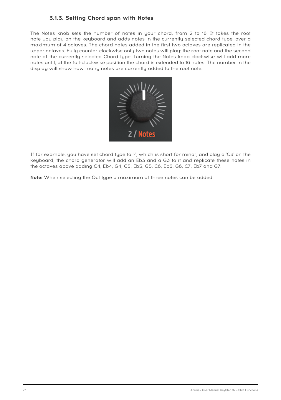 Setting chord span with notes | Arturia KeyStep 37 MIDI Keyboard Controller and Sequencer User Manual | Page 32 / 119