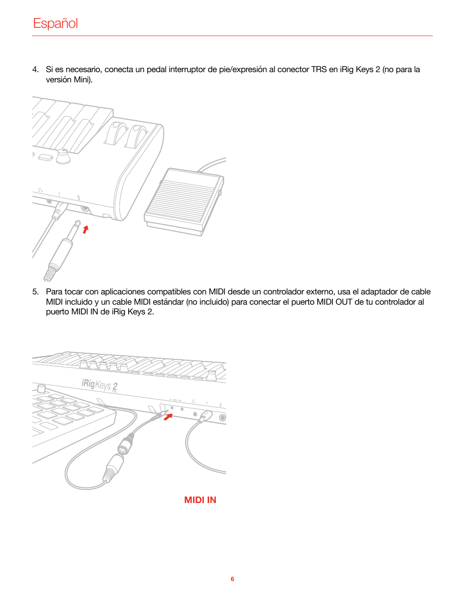 Español | IK Multimedia iRig Keys 2 Mini 25-Mini-Key USB MIDI Keyboard Controller User Manual | Page 47 / 62
