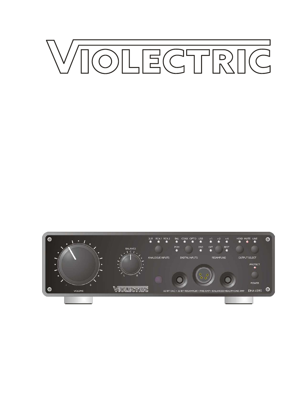 Violectric DHA V590² Pro Headphone Amplifier, Preamp, and DAC User Manual | 66 pages