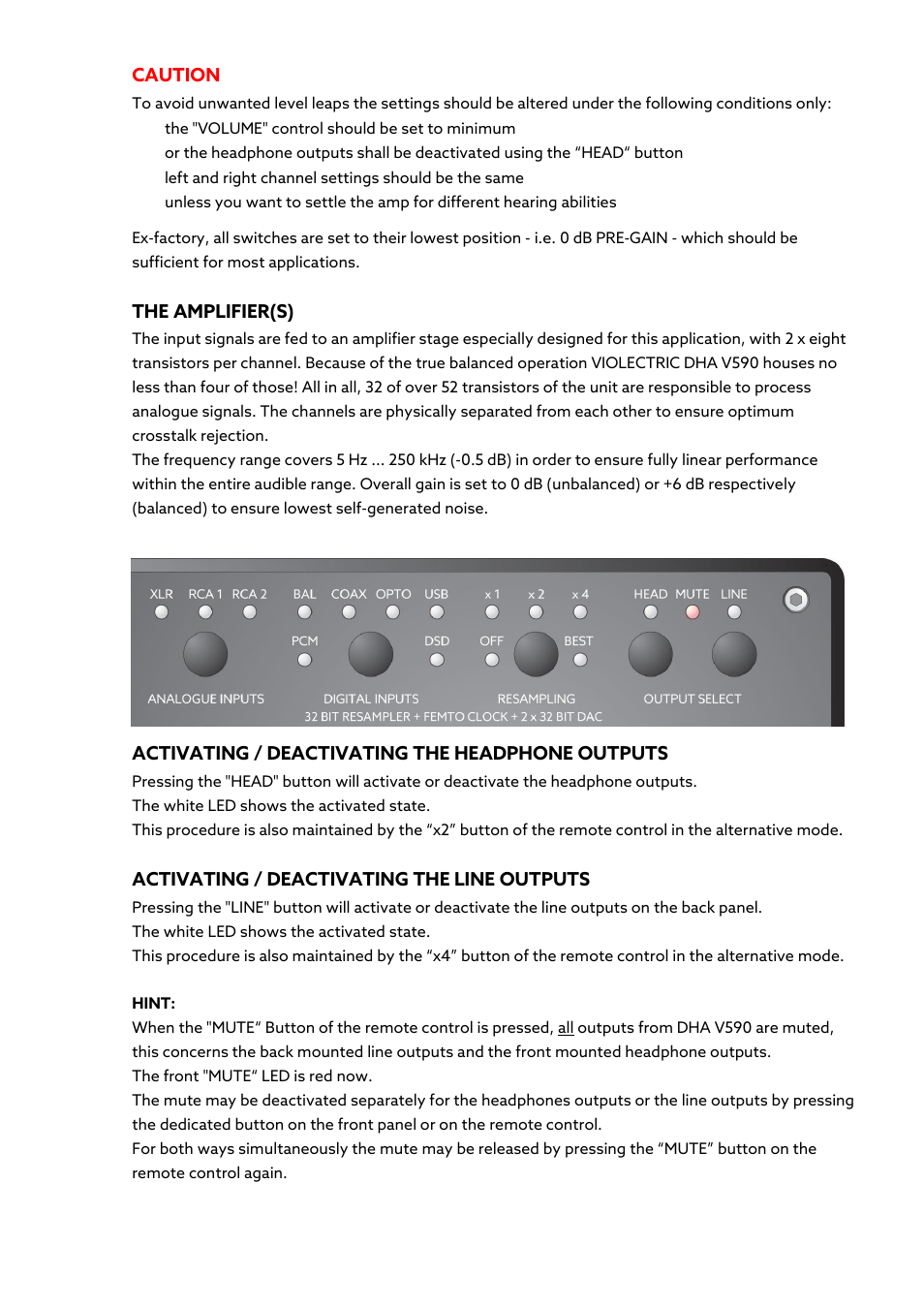 Violectric DHA V590² Pro Headphone Amplifier, Preamp, and DAC User Manual | Page 19 / 66