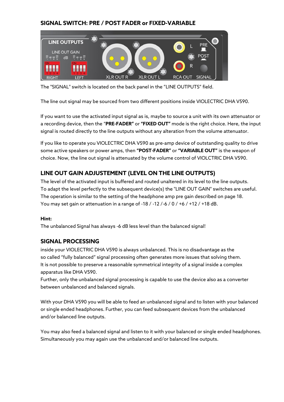 Violectric DHA V590² Pro Headphone Amplifier, Preamp, and DAC User Manual | Page 21 / 66