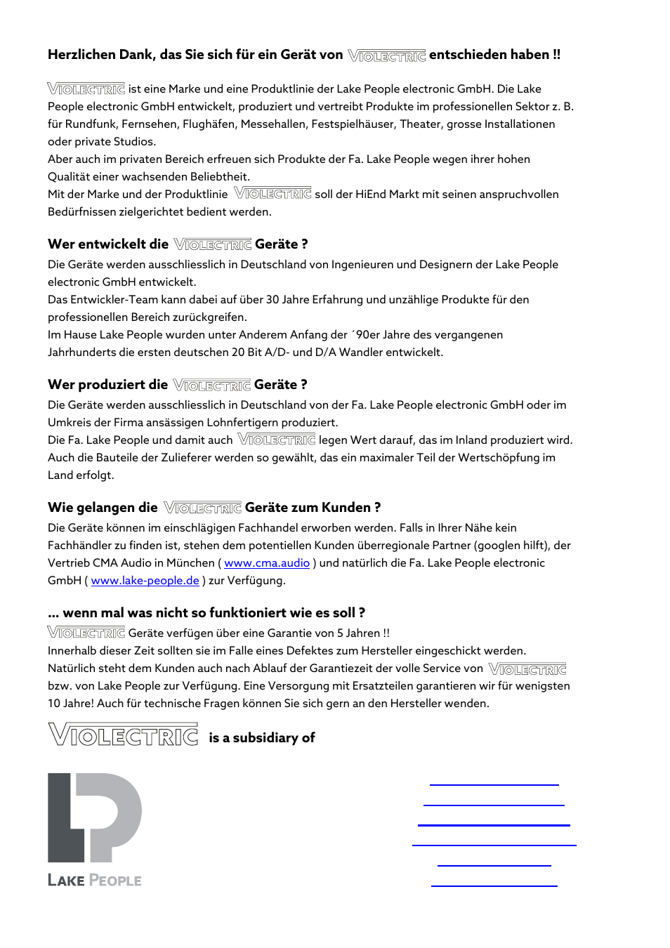 Violectric DHA V590² Pro Headphone Amplifier, Preamp, and DAC User Manual | Page 36 / 66