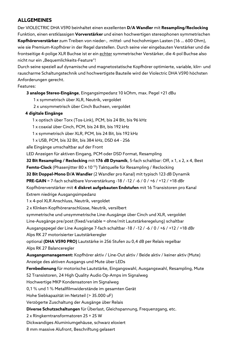 Violectric DHA V590² Pro Headphone Amplifier, Preamp, and DAC User Manual | Page 42 / 66