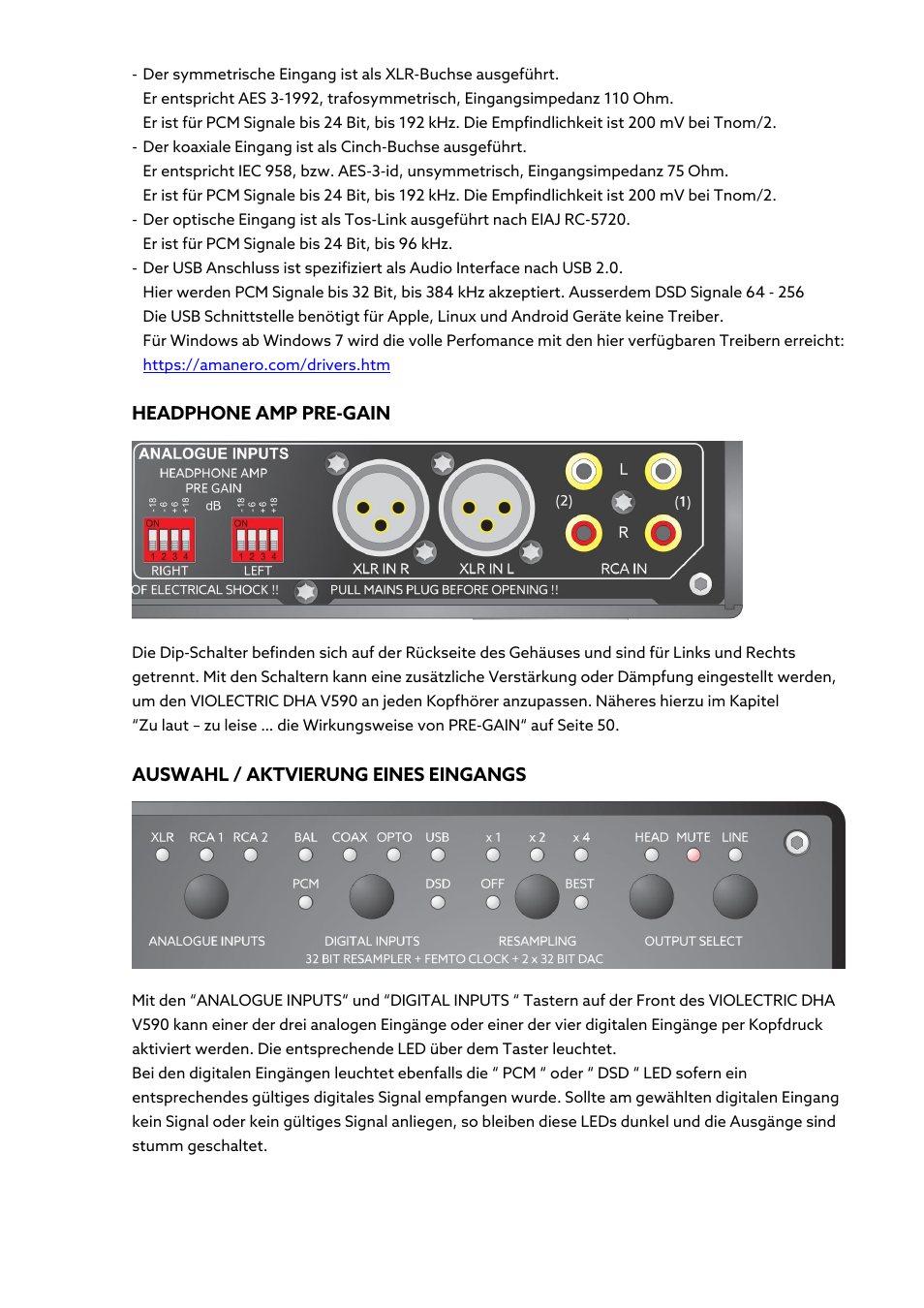 Violectric DHA V590² Pro Headphone Amplifier, Preamp, and DAC User Manual | Page 47 / 66