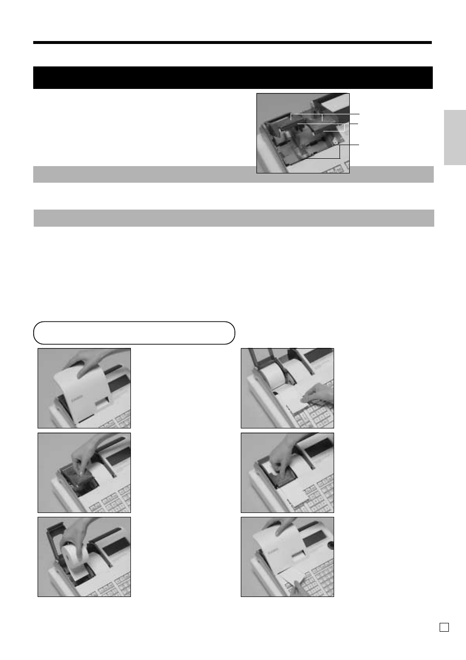 Step 1, Step 2, Step 3 | Complete, Step 5, Step 4, Install receipt / journal paper | Casio PCR-T2100 User Manual | Page 11 / 96