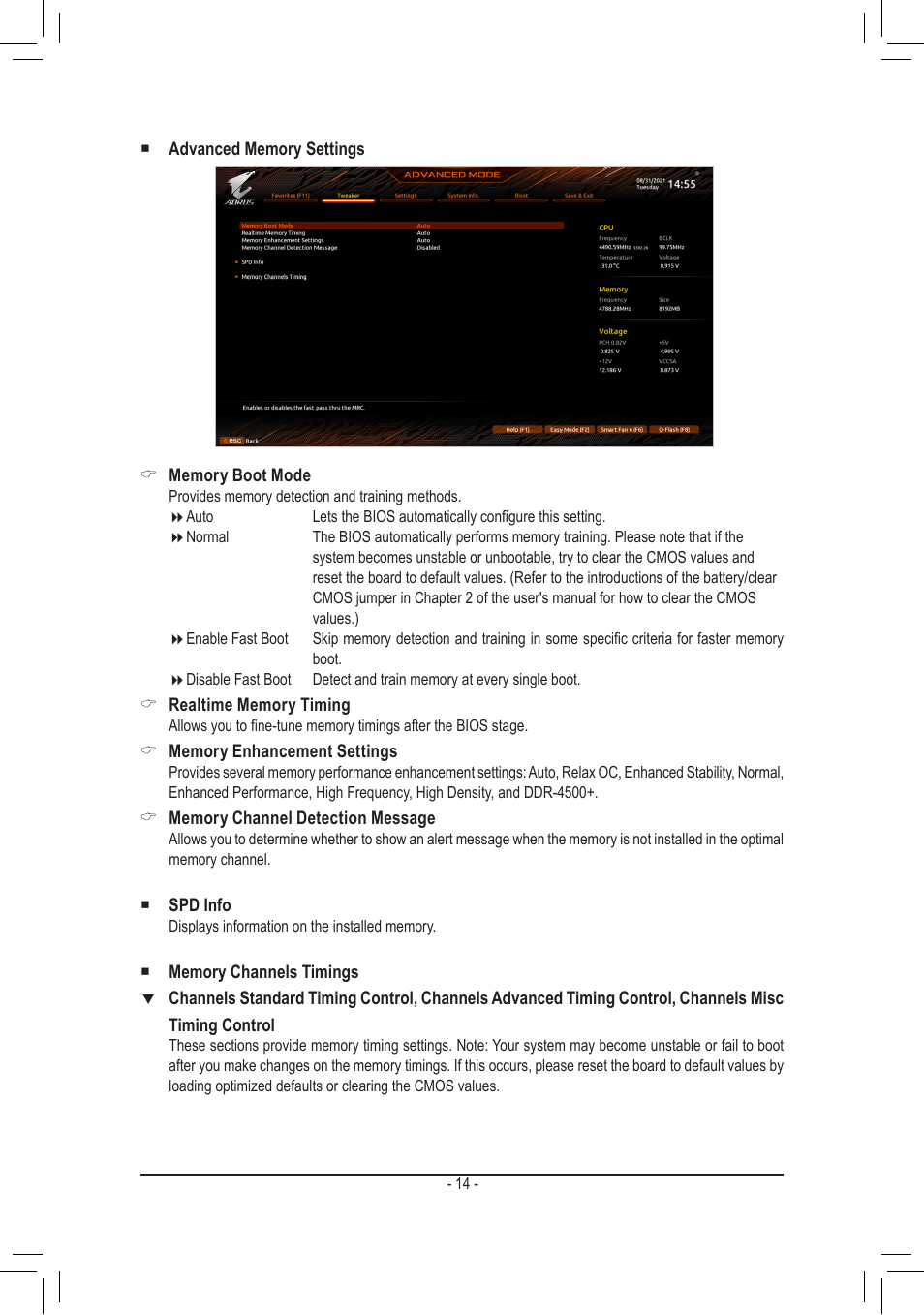 GIGABYTE Z690 AORUS ELITE AX DDR5 LGA 1700 ATX Motherboard User Manual | Page 14 / 29