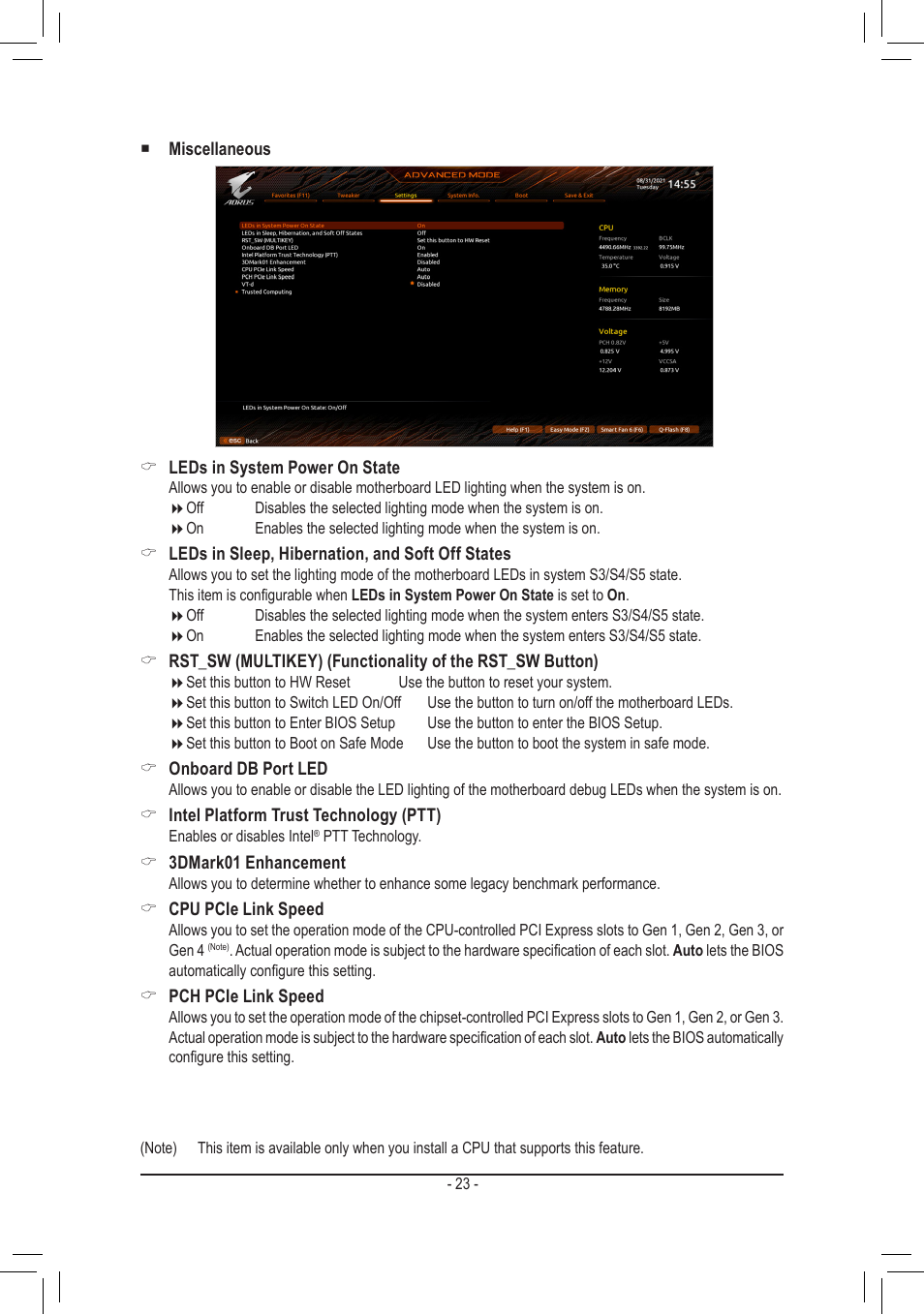 GIGABYTE Z690 AORUS ELITE AX DDR5 LGA 1700 ATX Motherboard User Manual | Page 23 / 29