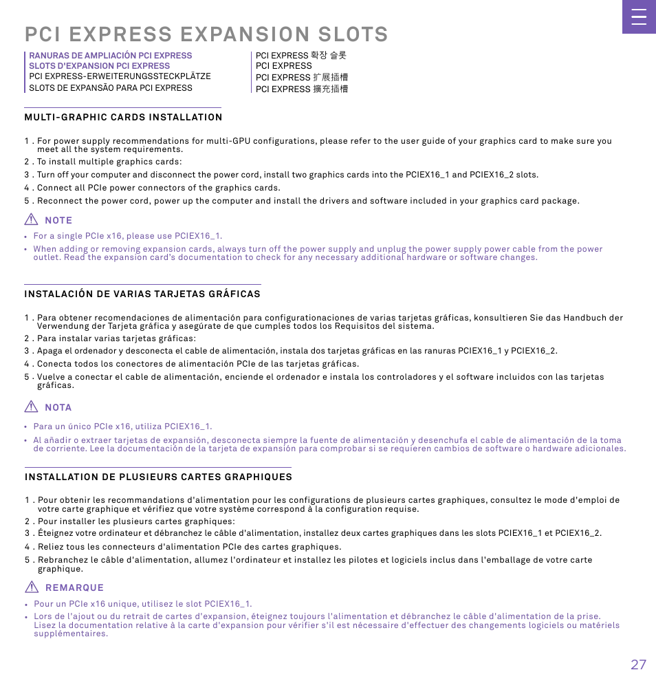 Pci express expansion slots | NZXT N7 Z790 ATX LGA 1700 Gaming Motherboard (Black) User Manual | Page 32 / 63