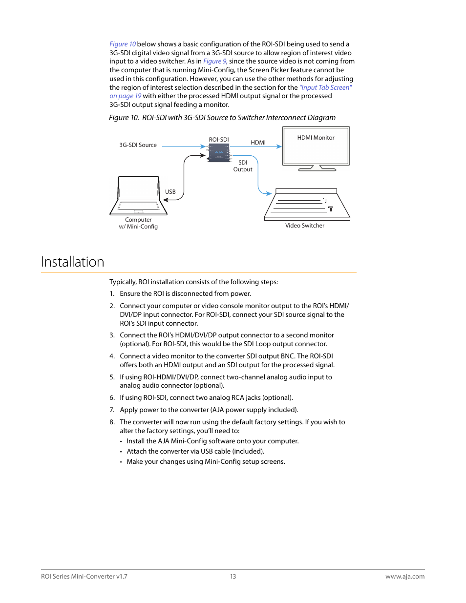 Installation | AJA ROI DVI to SDI Mini-Converter User Manual | Page 13 / 54