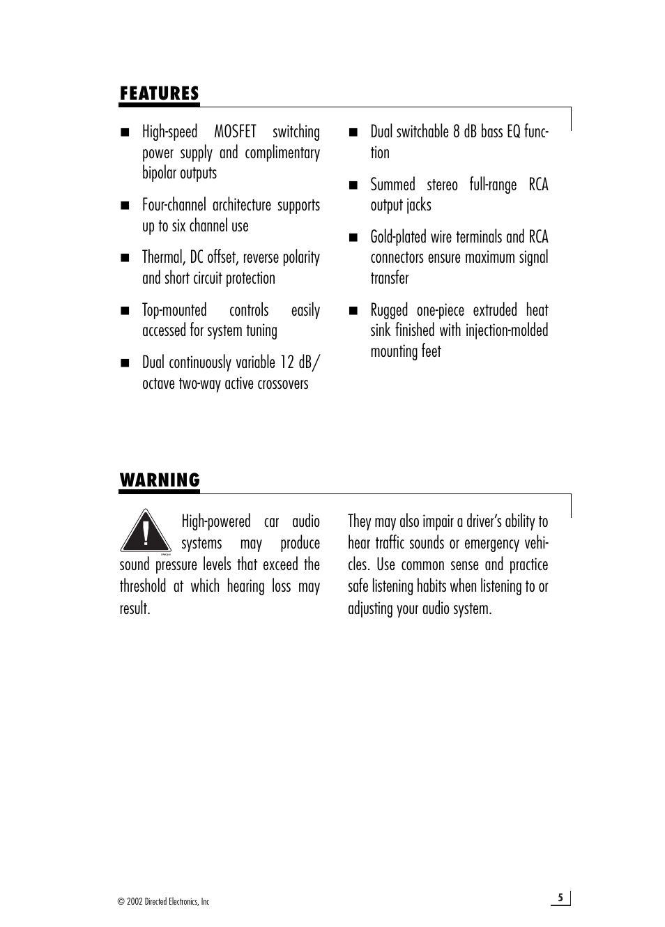 Directed Audio Model 4200 4500 User Manual | Page 5 / 16