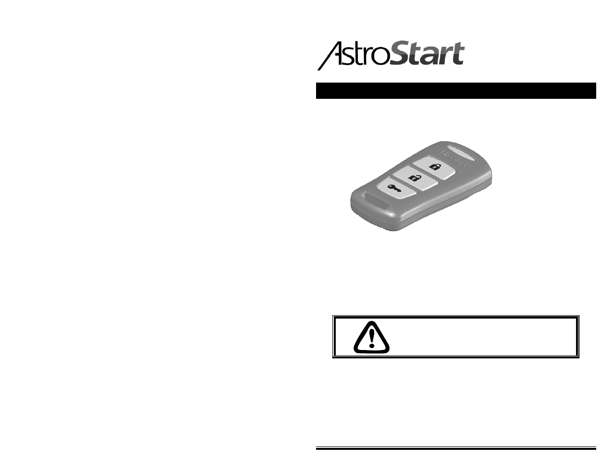 AstroStart RS-623 User Manual | 12 pages