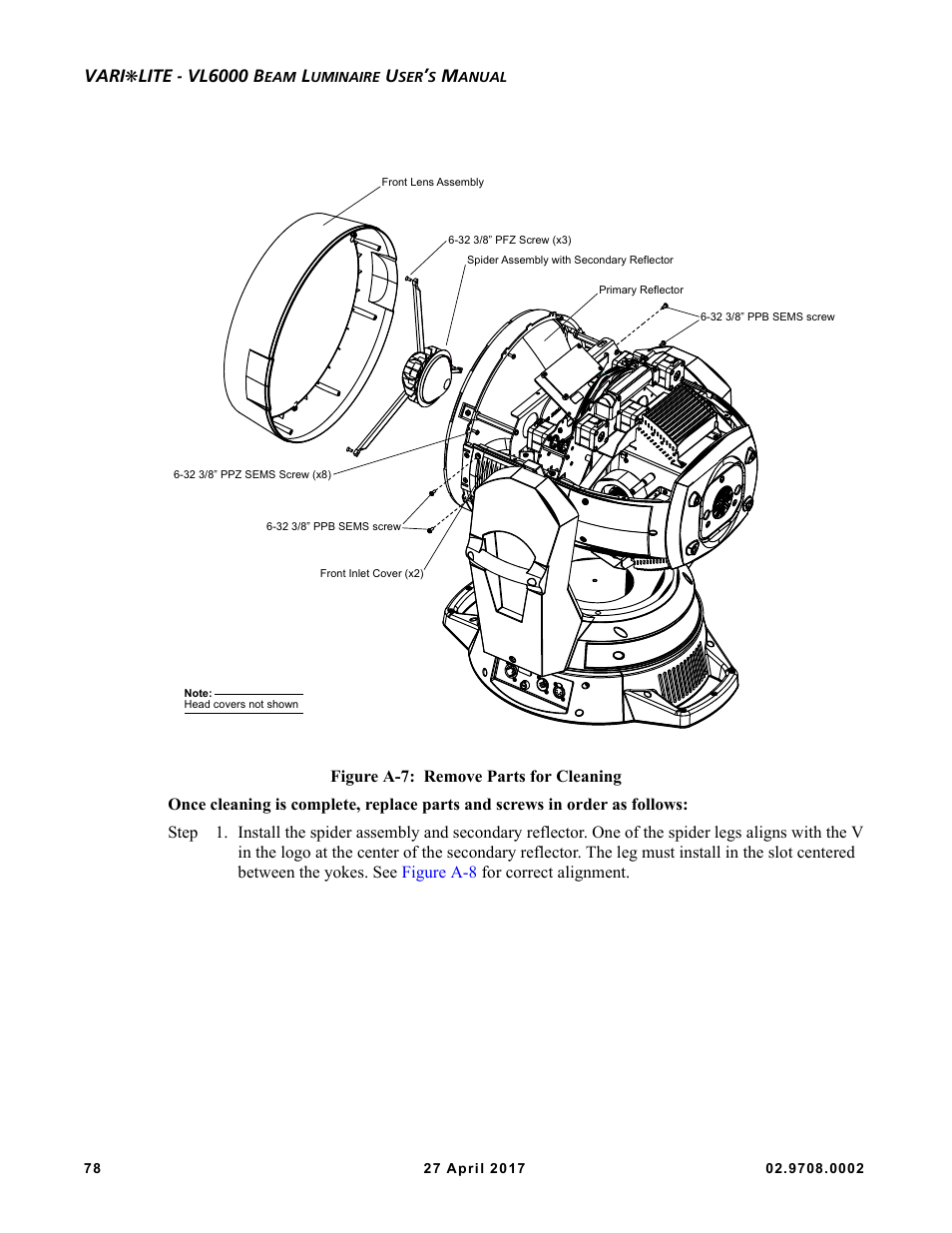 Vari, Lite - vl6000 b | VARI-LITE VL6000 Beam User Manual | Page 96 / 103