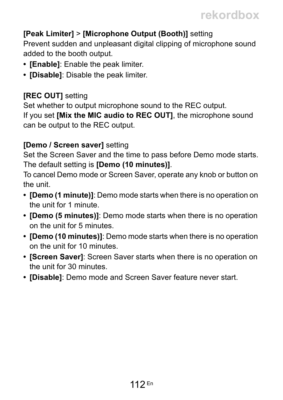 Rekordbox | Pioneer Dj DDJ-FLX10 4-Channel DJ Controller for rekordbox and Serato DJ Pro (Black) User Manual | Page 112 / 183