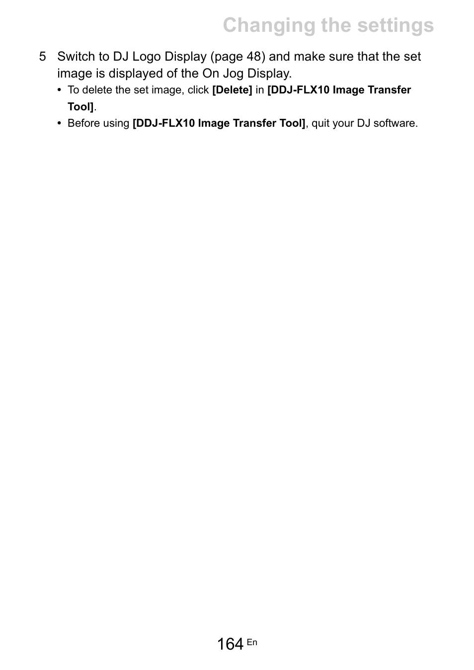 Changing the settings | Pioneer Dj DDJ-FLX10 4-Channel DJ Controller for rekordbox and Serato DJ Pro (Black) User Manual | Page 164 / 183