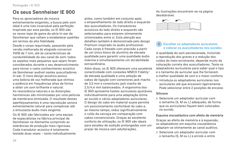 Os seus sennheiser ie 900 | Sennheiser IE 900 In-Ear Headphones User Manual | Page 30 / 86