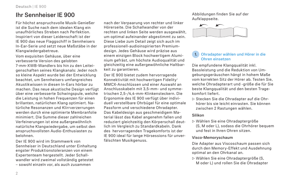 Ihr sennheiser ie 900 | Sennheiser IE 900 In-Ear Headphones User Manual | Page 6 / 86