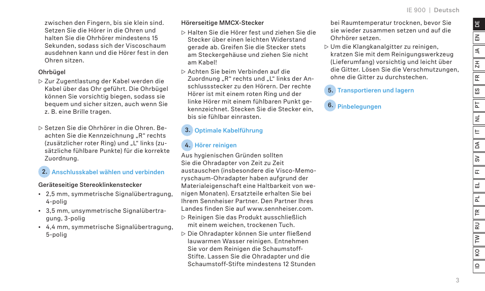 Sennheiser IE 900 In-Ear Headphones User Manual | Page 7 / 86