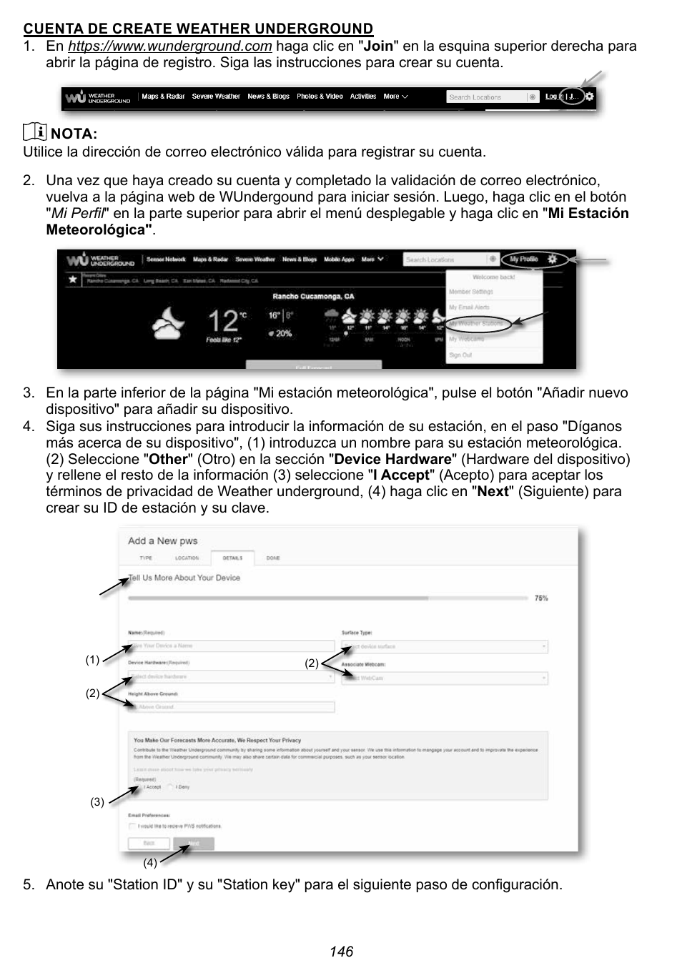 Explore Scientific 7-in-1 Sensor for 7-in-1 Wi-Fi Weather Station User Manual | Page 146 / 172