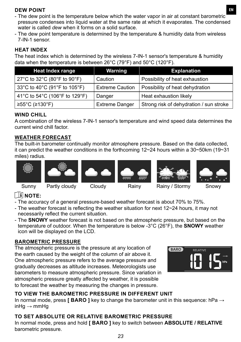 Explore Scientific 7-in-1 Sensor for 7-in-1 Wi-Fi Weather Station User Manual | Page 23 / 172