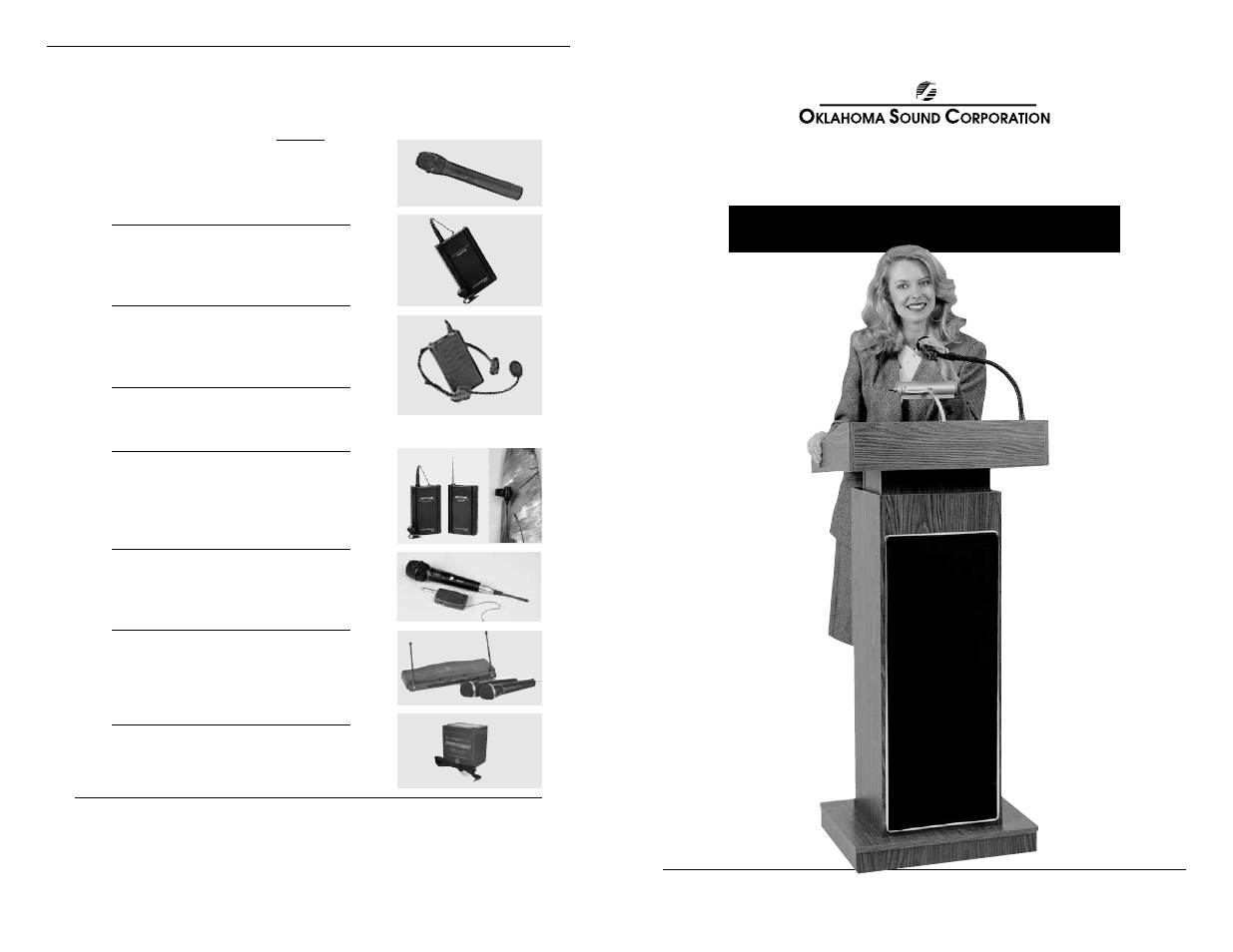 Oklahoma Sound The Orator, 46" High Built-in Sound Lectern #800x (Mahogany Laminate) User Manual | 4 pages
