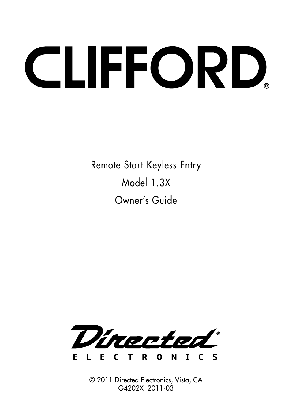 Directed Electronics 1.3X User Manual | 52 pages