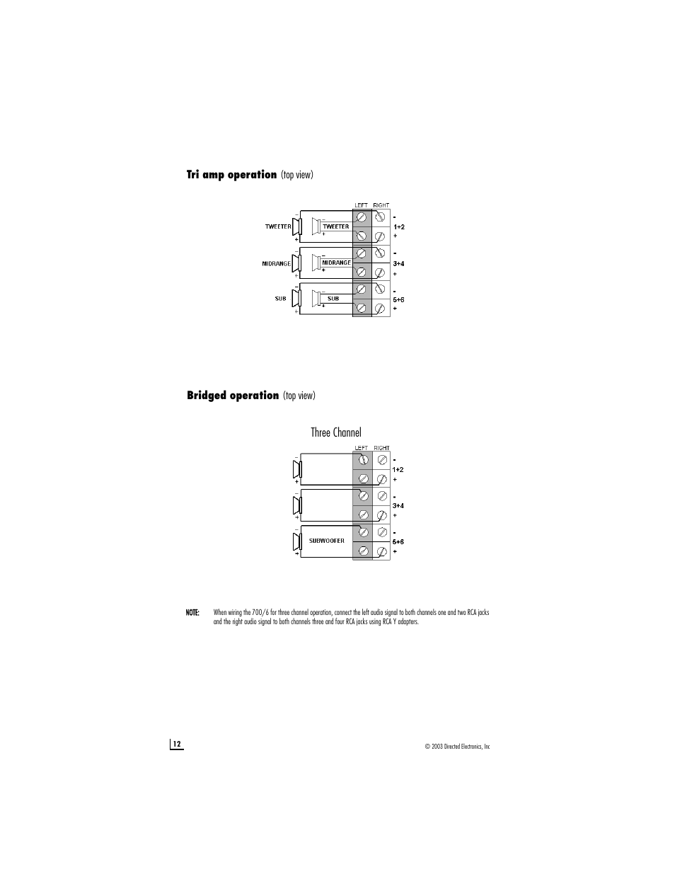 Three channel | Directed Electronics 6 User Manual | Page 12 / 15